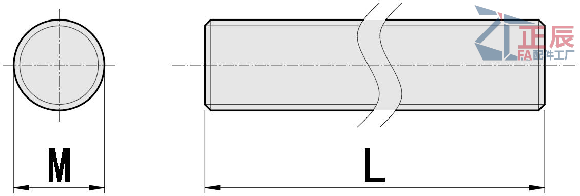 완전 나사산 볼트 스터드 플랫 팁 ANE