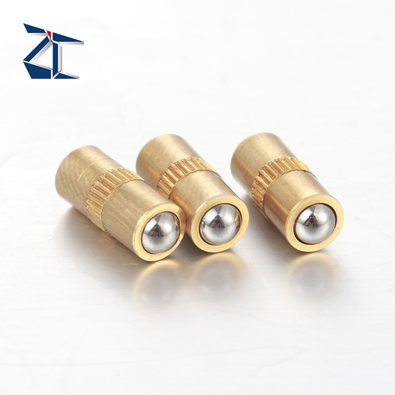 고품질 양면 볼 노즈 플런저 핀 황동 스프링 로드 볼 플런저