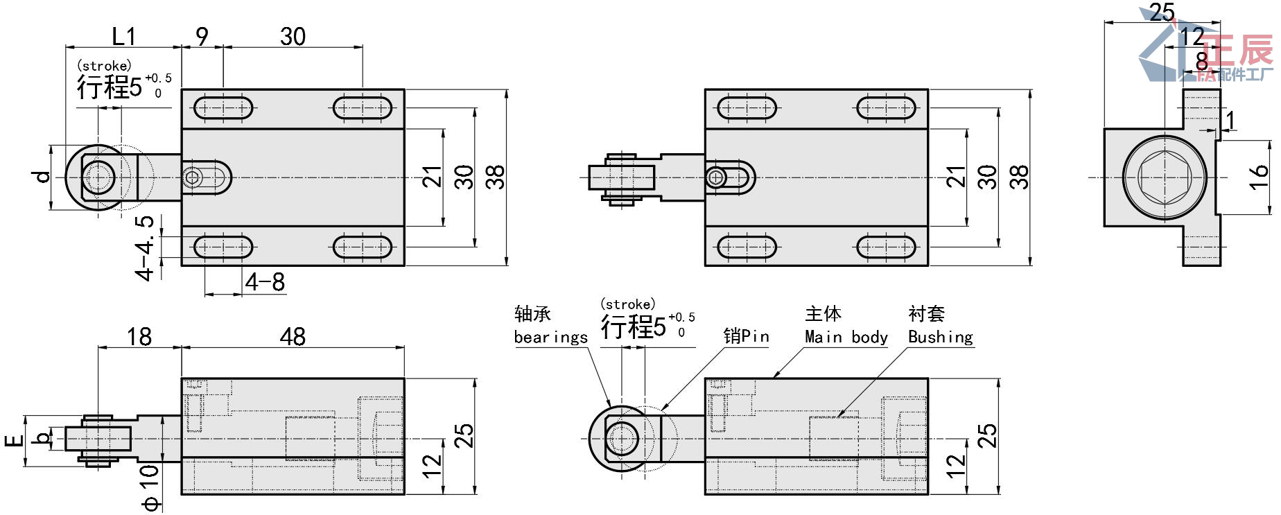 ZTBPJ 롤러 플런저 장착 수직 또는 측면 장착 옵션