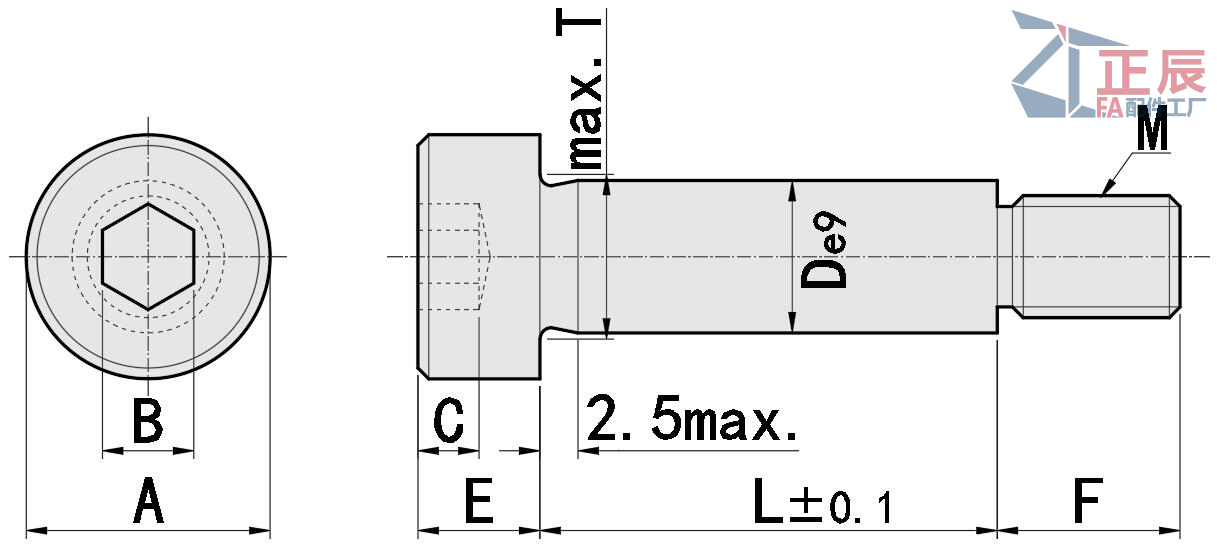 수나사 MSB가 있는 숄더 나사 스트리퍼 볼트 