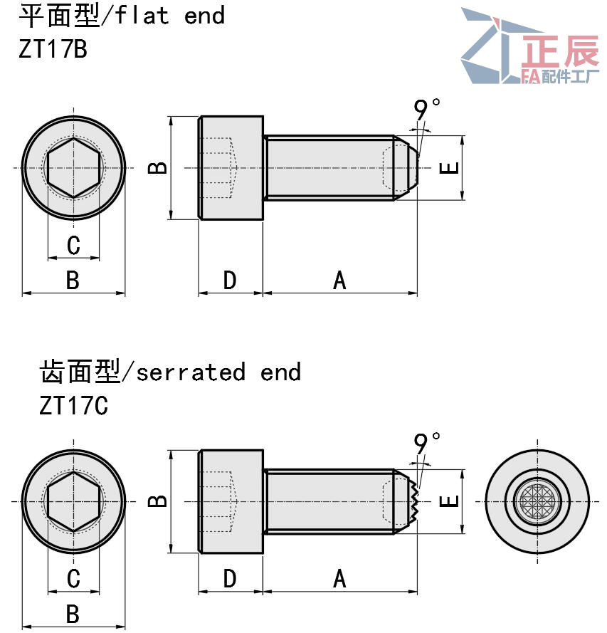 회전 어깨 나사 PT17A