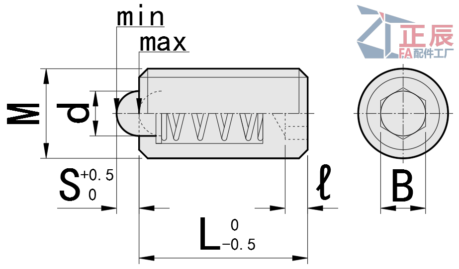스프링 플런저 쇼트 스테인레스강 SPJK SPJZ