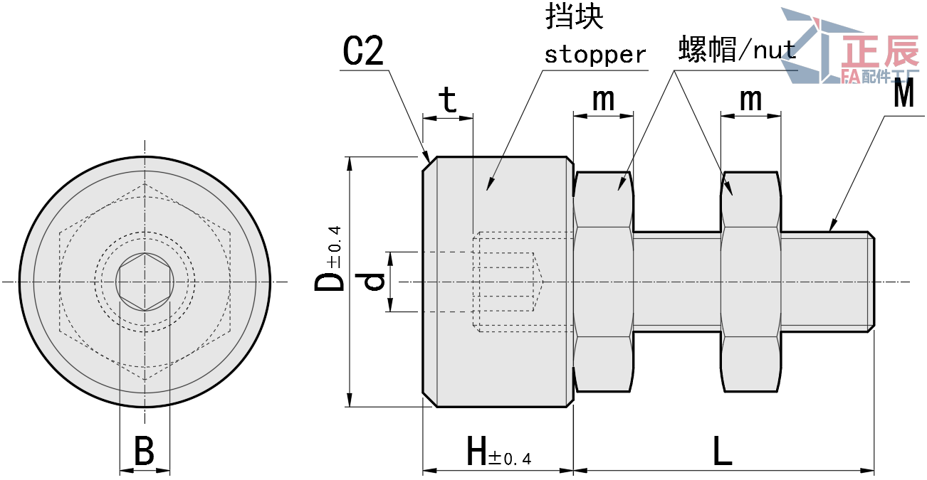 스토퍼나사 육각홀붙이 MC나일론 UNAHM