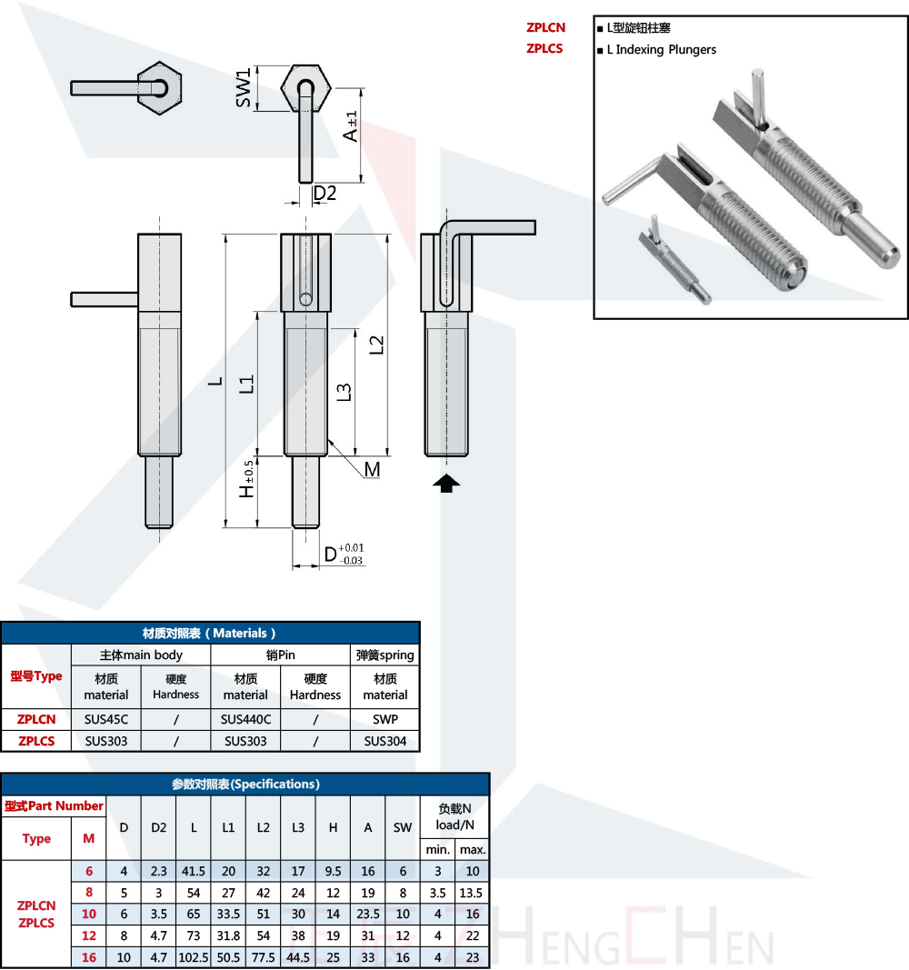 L 핸들 인덱싱 플런저